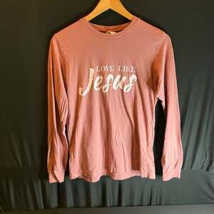 BELLA+CANVAS AirLume Jersey 'Love Like Jesus' Long Sleeve T-Shirt size medium